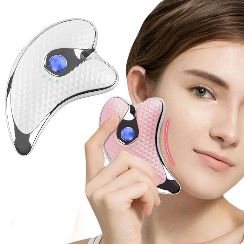 Guasha Strganje Obraza Massager EMS Microcurrent Face Lift Pralni Pomlajevanje Kože, Lifting Brado Vitkejši Električna Masaža Orodje