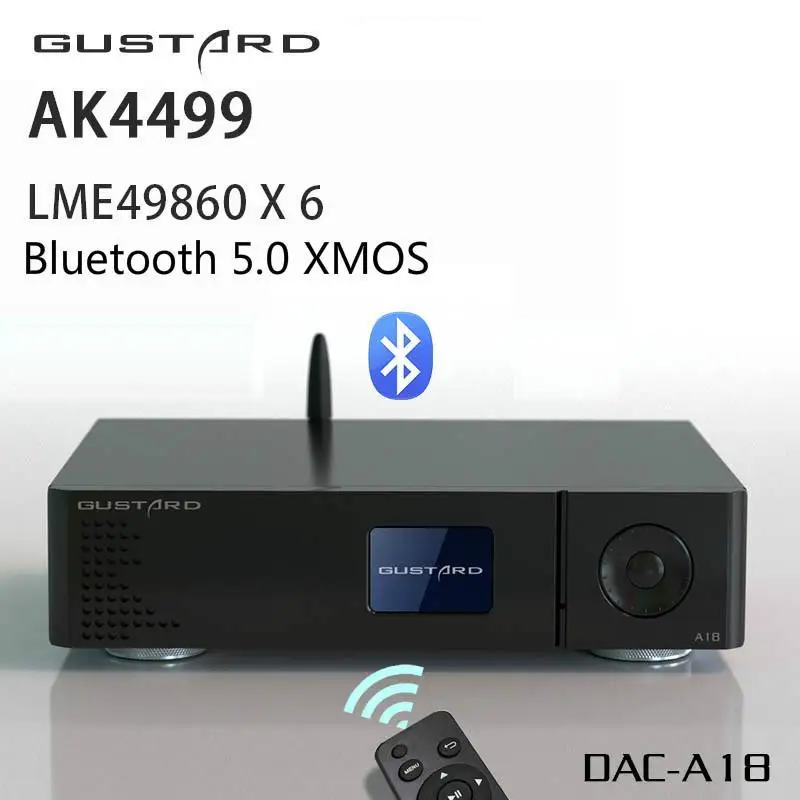GUSTARD DAC-A18 AK4499EQ LME49860*6 Dekoder Bluetooth 5.0 DSD512 32Bit/768kHz Vgrajen Linearni napajalnik Popolnoma Uravnotežen DAC