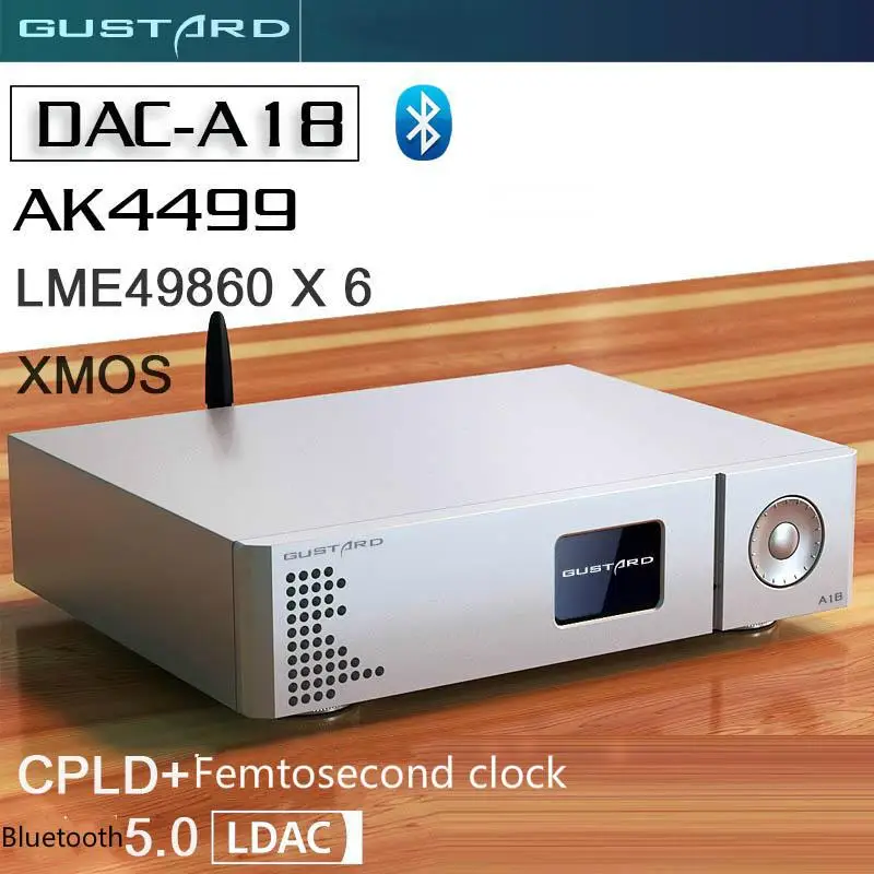 GUSTARD DAC-A18 AK4499EQ LME49860*6 Dekoder Bluetooth 5.0 DSD512 32Bit/768kHz Vgrajen Linearni napajalnik Popolnoma Uravnotežen DAC