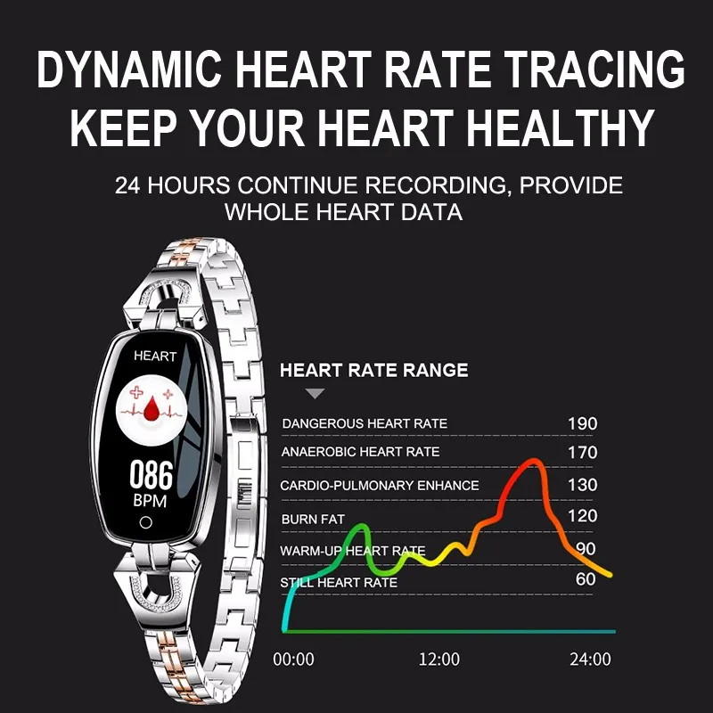 H8 Ženske Smart Pas Srčnega Utripa Smart Zapestnice Krvni Tlak Merjenje Pedometer Manšeta Fitnes Tracker Zdravje Zapestnica