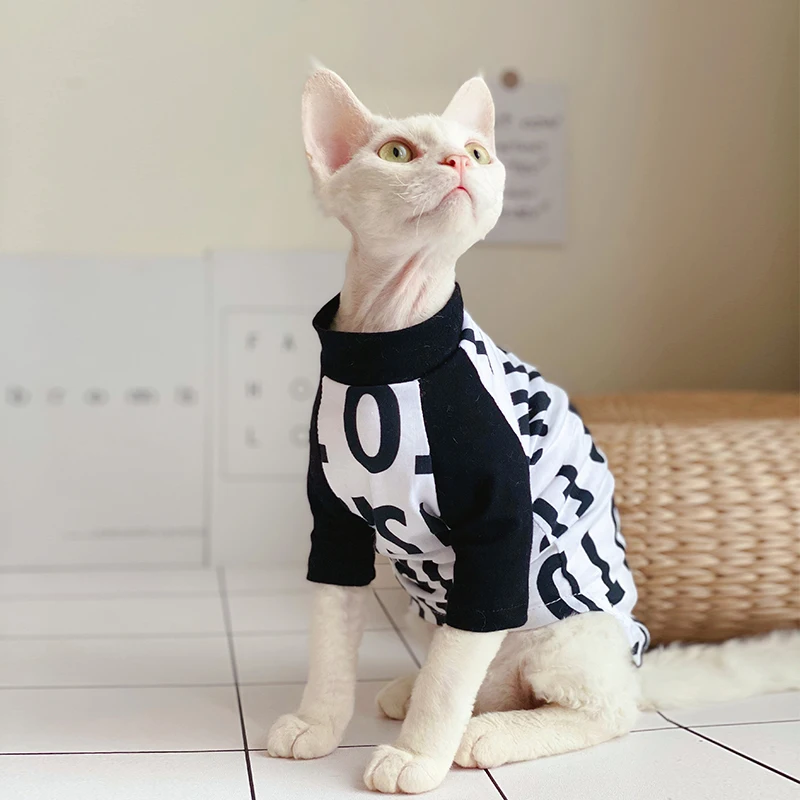 Hairless Mačka Oblačila Sfinga Oblačila Za Hišne Risanka Zimske Majica