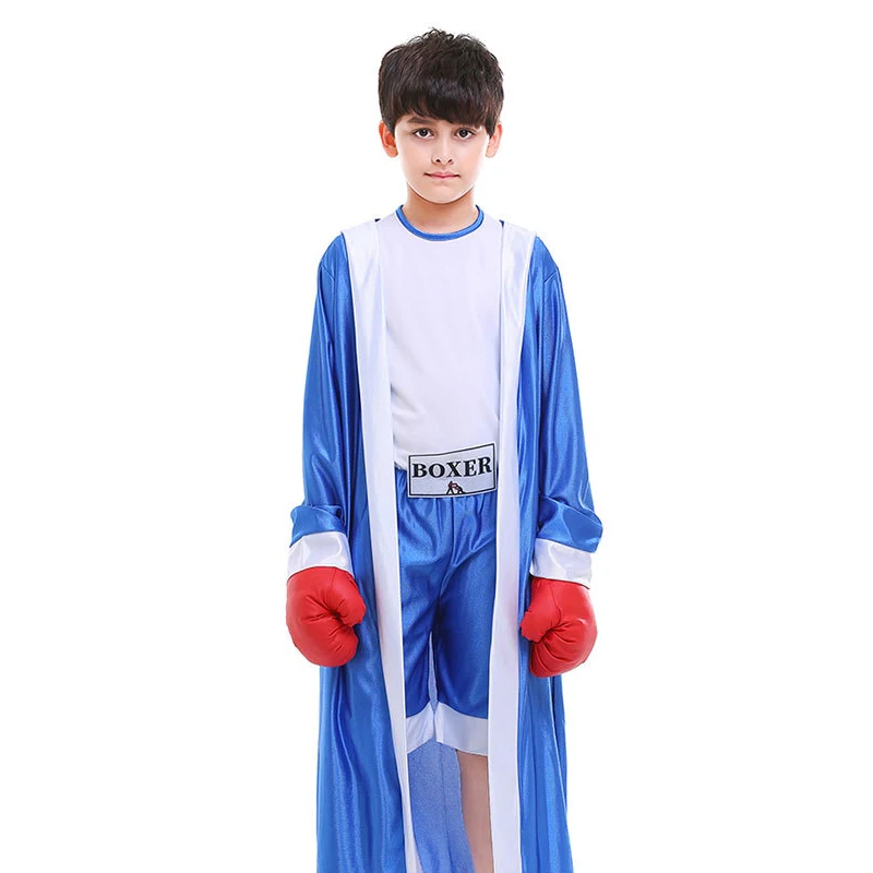 Halloween kostum dve barve, otrok, šport, rdeča, modra boksar otrok boks konkurence oblačila fotografije oblačil