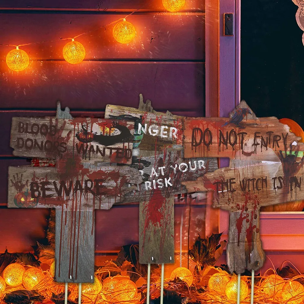 Halloween Okraski Dvorišče Znaki Vložkov Pazite Rekviziti na Prostem Dekor Stranka Dobave Stranka & Holiday DIY Dekoracijo haloween rekviziti