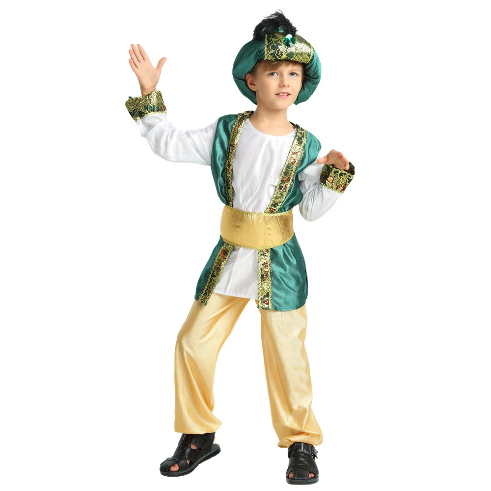 Halloween Oče Otroci Ujemanje Družino Obleke Moške Odrasle FANT Arabski princ Kostum Cosplay oče in sin Carnival Party Obleke