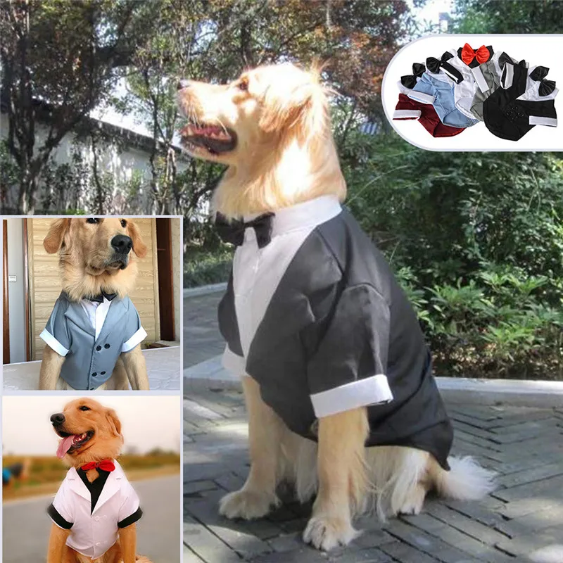 Halloween Psi, Mačke Oblačila Božič Princ Gospodje Lok Kravato Obleko Poročno zabavo Kostum Jumpsuit Chihuahua Buldog Kuža 5Color