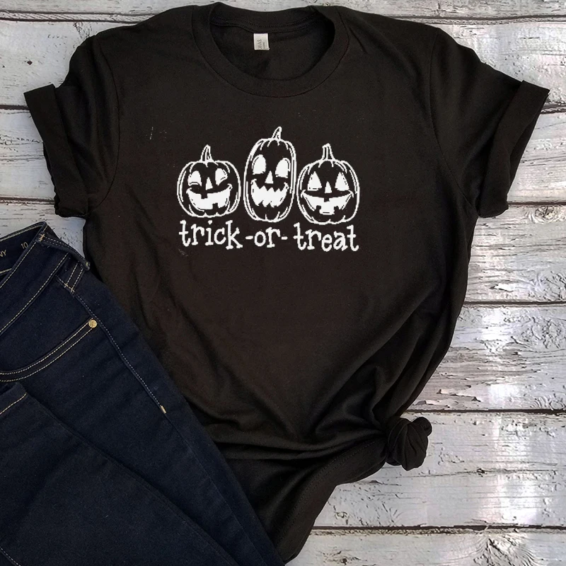 Halloween Srajce 2020 Halloween Buče Tshirt Trik ali Zdravljenje Ženska Oblačila Harajuku 2020 Plus Velikost Estetske Vrhovi Pismo