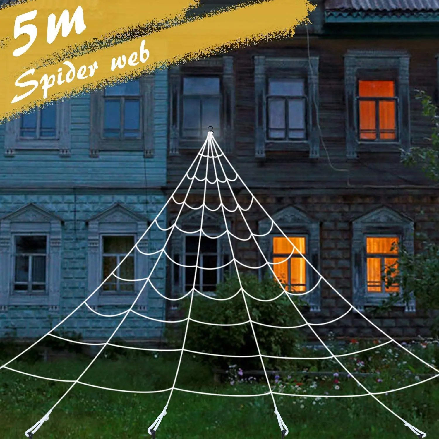 Halloween Velikan Pajek Web Set Vključuje 15.7 x za 16,4 ft Velikih Spletnih za Halloween Okraski na Prostem