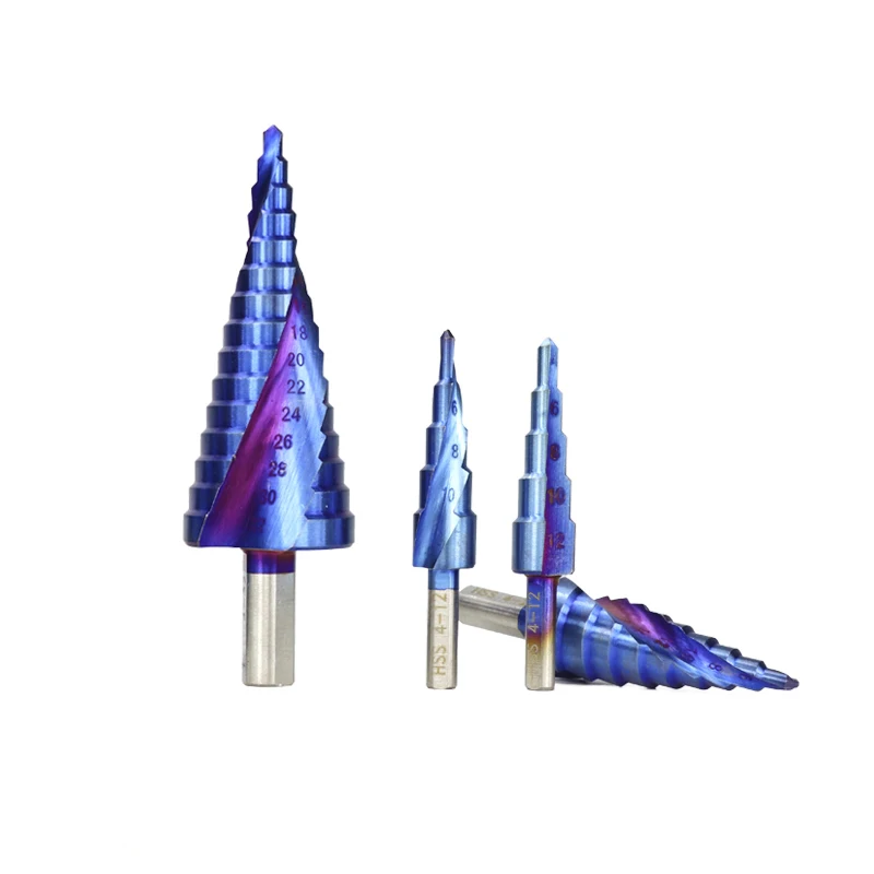Hampton HSS 4-12/20/32mm Nano Modra, Prevlečeni Pagoda Obliko Luknjo Rezalnik Trikotnik Kolenom Korak Drill Bit električno Orodje Korak Cone Vaja