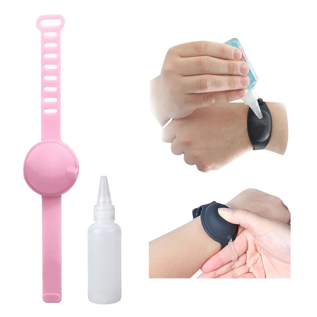 Hand Sanitizer Izdajanje Prenosni Zapestnica Manšeta Strani Razpršilnik Čiste Roke Sterilizacijo Higieno Zapestnica
