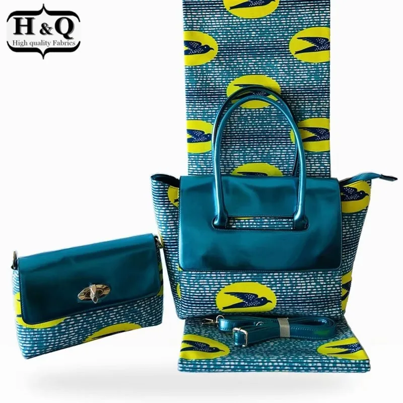 H&Q prišlekov torbice modni ročne torbe ženska vrečke afriške vosek vreča niz s 6 metrov afriške ankara vosek tiskanje za ženske