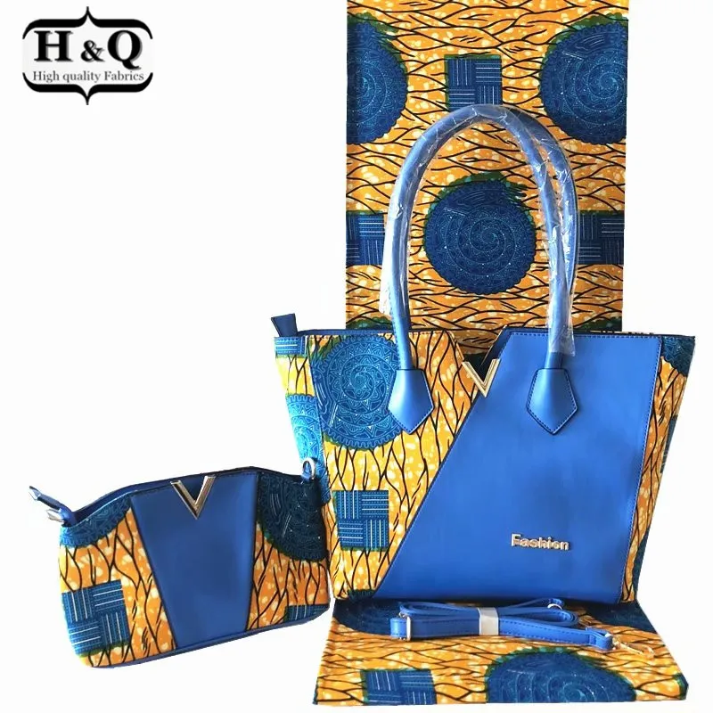 H&Q prišlekov torbice modni ročne torbe ženska vrečke afriške vosek vreča niz s 6 metrov afriške ankara vosek tiskanje za ženske
