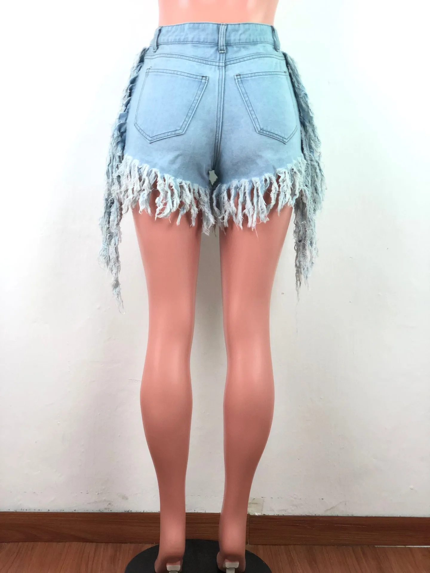 HAOOHU poletje ženske zadrgo tassel robom redno denim kratke hlače classic ulične modni jeans hlače