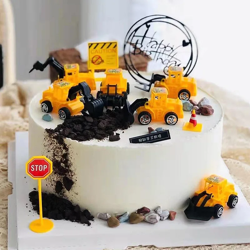 Happy Birthday Cake Pokrivalo Pribor Inženiring Vozila Torta Dekoraterstvo Orodja Prilagojene Rojstni Dan Torta Dekoracijo Boy