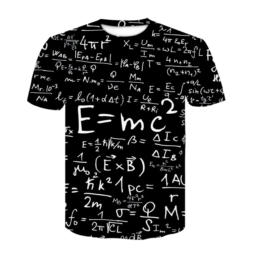 Harajuku Fizika Formula Matematiko majica 3D Tiskanja Moške majice 3D tiskanih Svoboden blagovne Znamke Ulične zabavne majice moške obleke 2020