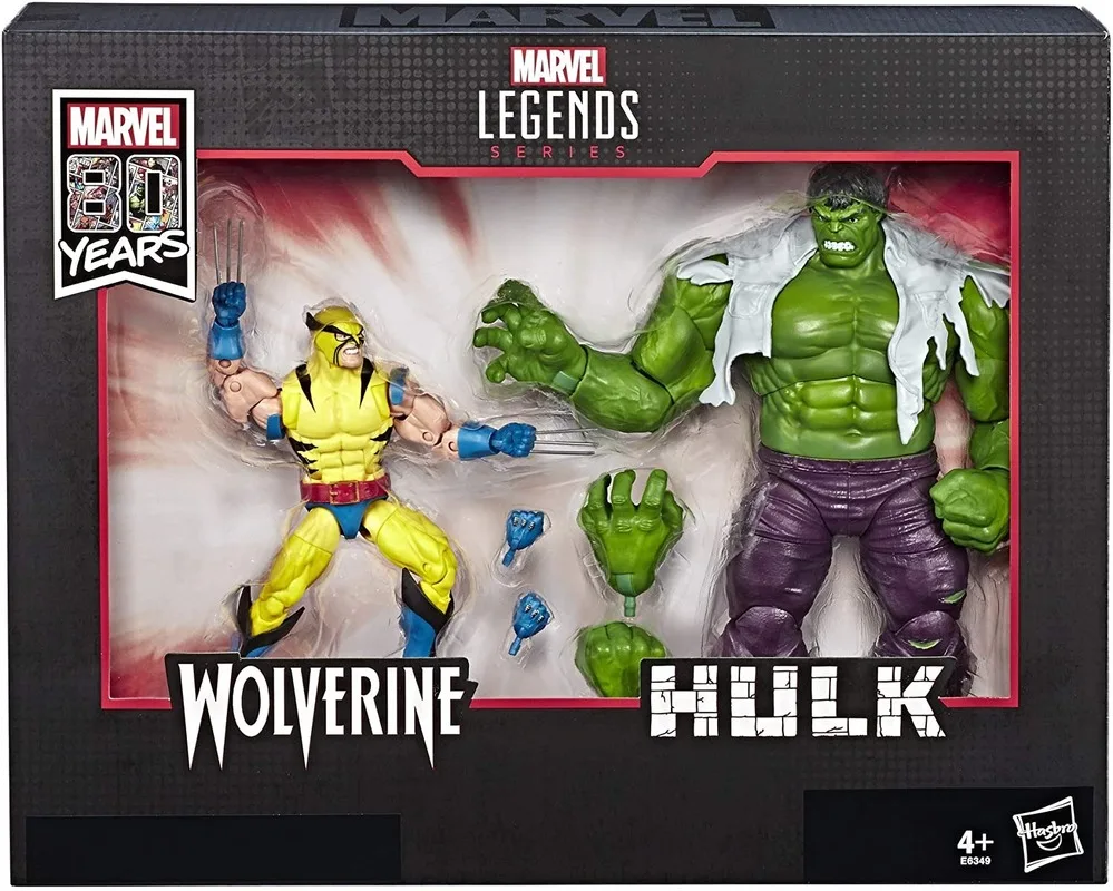 HASBRO Marvel Avengers 80. Obletnico Legende 2pcs Filma Wolverine Hulk Dejanje Fingure Zbirka Model Lutka Igrača Otroci Darilo