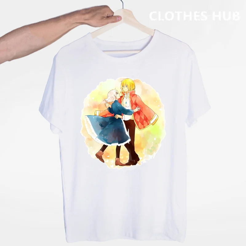 Hayao Miyazaki Howl ' s Moving Castle T-shirt O-Vratu, Kratke Rokave Poletje Priložnostne Modna Unisex Moških In Žensk Tshirt