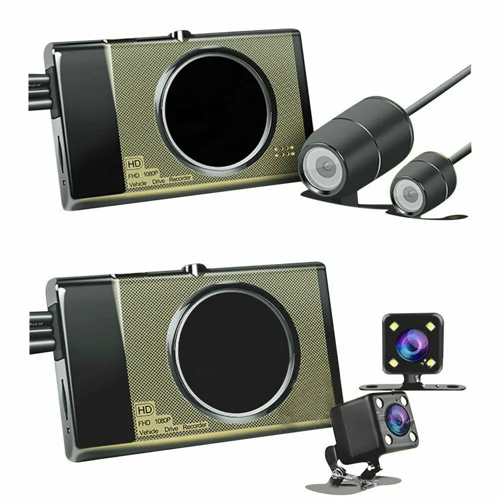 HD 1080P/720P Front/Rear View Camera Motocikel DVR Dash Cam Kamera, GPS, G-Sensor Night Vision 3 LCD Dvojno Vodoodporni Fotoaparat
