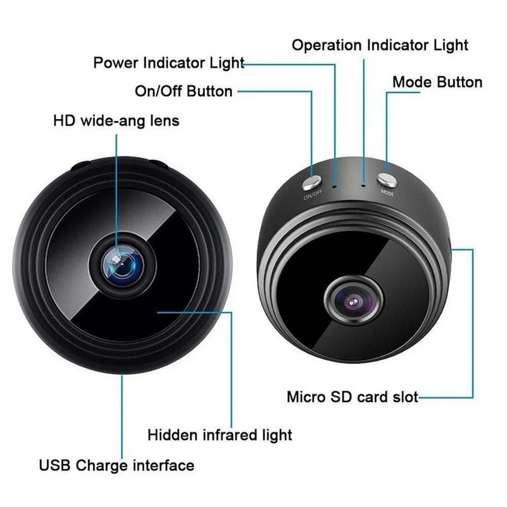 HD 1080P Mini WIFI IP Kamera Brezžična Home Security Dvr Nočno opazovanje Gibanja Zazna Mini Camcorder Zanke Video Snemalnik na Debelo