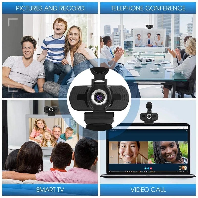 HD 1080P Računalnik, Fotoaparat s Prahom Kritje Webcam spletnega prenosa Video Konference, Webcam Full HD Camara za Prenosni RAČUNALNIK