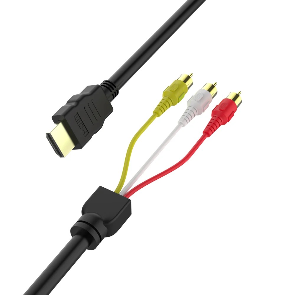 HDMI na RCA Kabel HDMI Moški za 3RCA AV Composite Moški M/M, Priključek za Napajalnik Kabel usb Kabel, Oddajnik Ni Signala Pretvorbo Funkcija