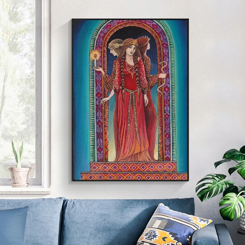 Hecate Boginja Canvans Slikarstvo, Plakati, Tiskanje Quadros Stenskih Slikah, Mitologije Psihedelični Gypsy Dnevna Soba Dekor Cuadros