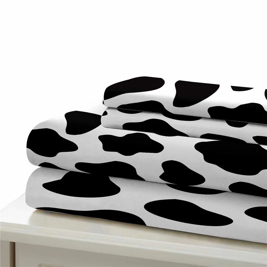 HELENGILI 3D Posteljnina Nabor Krava Tiskanja Rjuhe Kritje Nastavite Bedclothes z Prevleke za Posteljo Set Home Tekstil #COW16