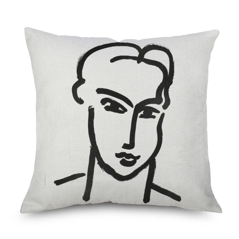 Henri Matisse Umetnosti Slikarstva Portret zapnite Preprost črtna Risba Dekorativna Posteljnina in Poliester Vzglavnik Kavč Deocr