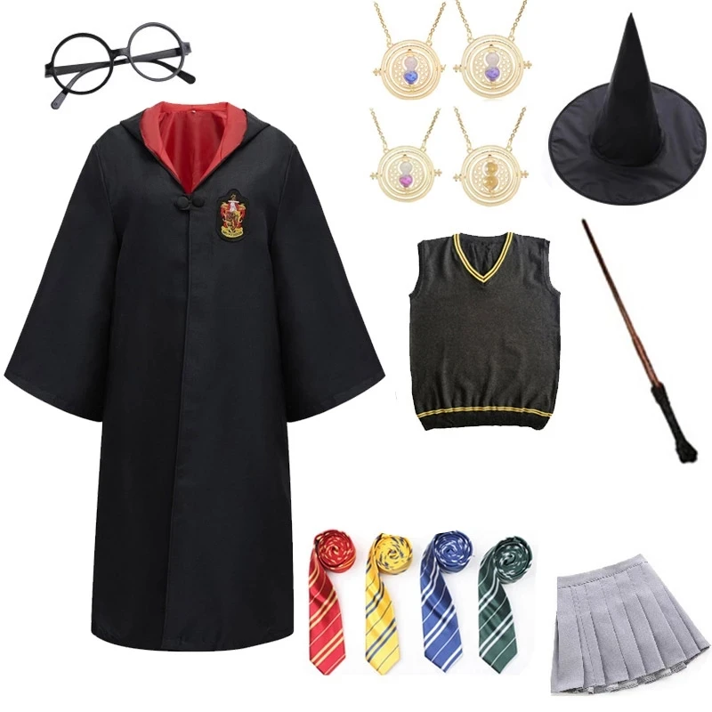 Hermiona Potter Cosplay Kostum Halloween Party Plašč Majica Haljo Cape Cosplay Dodatki Za Oblačila, Otroci, Šola Enotno Darilo Za Odrasle