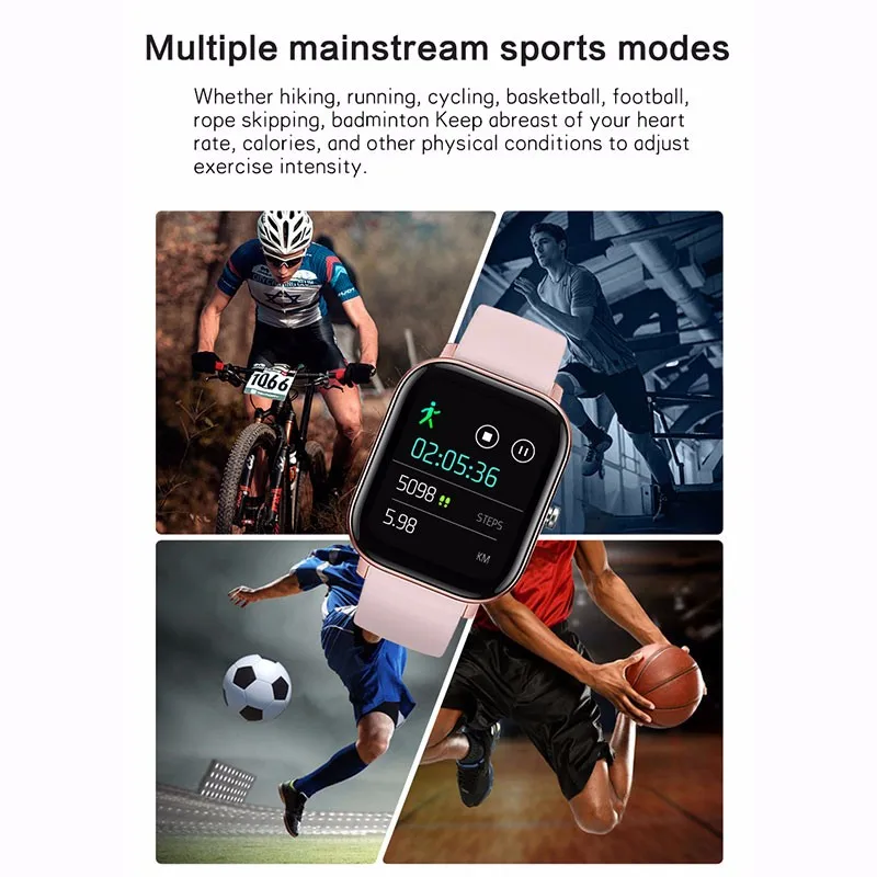 Hestia P8 Pametno Gledati Moški Ženske 1,4-palčni Poln na Dotik Fitnes Tracker Srčnega utripa, Spremljanje Športne Ure GTS za Xiaomi Huawei