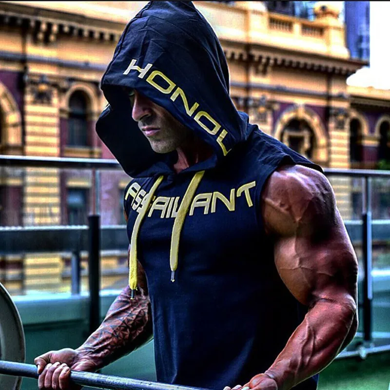 HETUAF 2019 Mens Bombaž Hoodie fitnes oblačila bodybuilding tank zgornji del moški Trend Tees Priložnostne Srajco telovnik