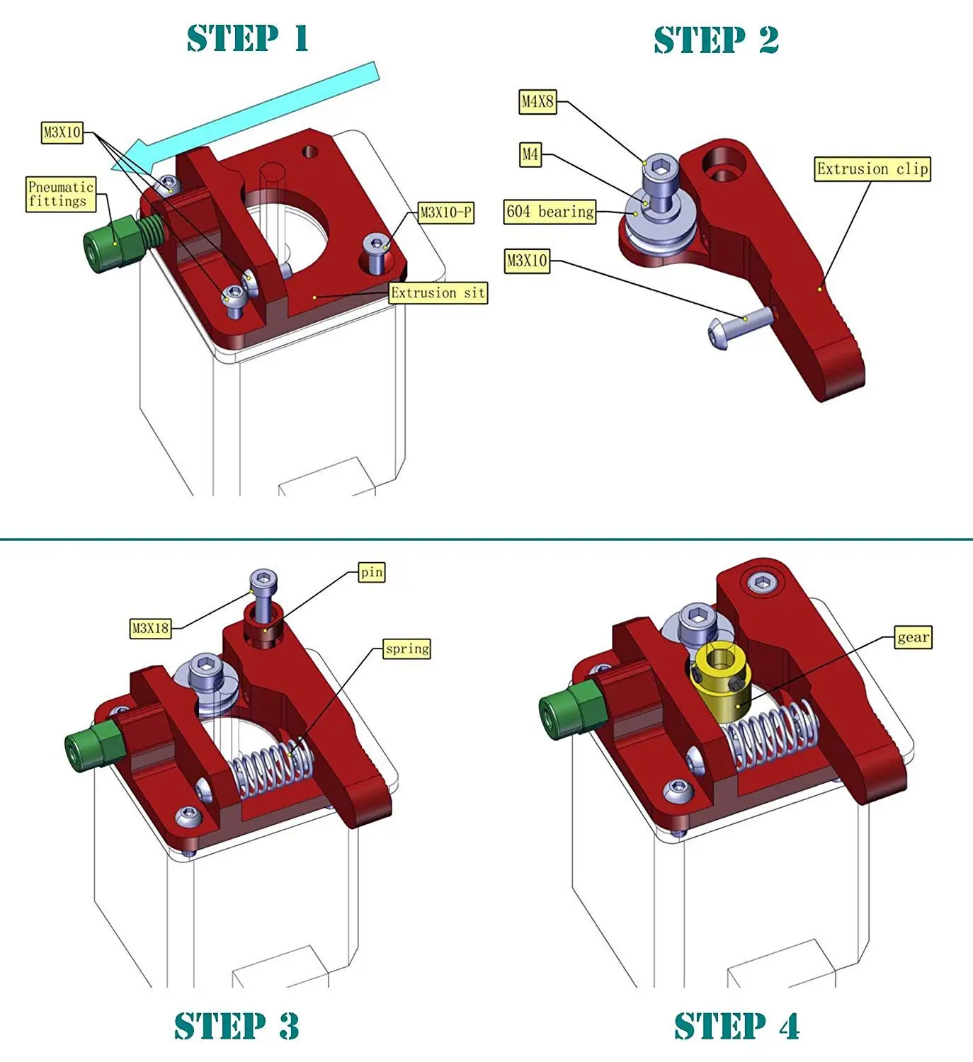 HICTOP Nadgrajeno Zamenjava Aluminija MK8 Iztiskanje Pogon Vir Creality 3D Tiskalnik Edaja 3/3Pro CR-10 CR-10S CR-10 S4 in CR-10