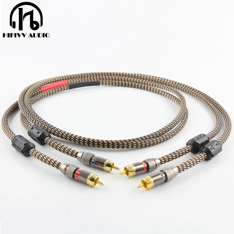 Hifivv avdio hi-fi ojačevalec kabel RCA signalni kabel Čistega bakra plug amp kabel Velikosti 0,5 m 1m 1,5 m 2m 3m