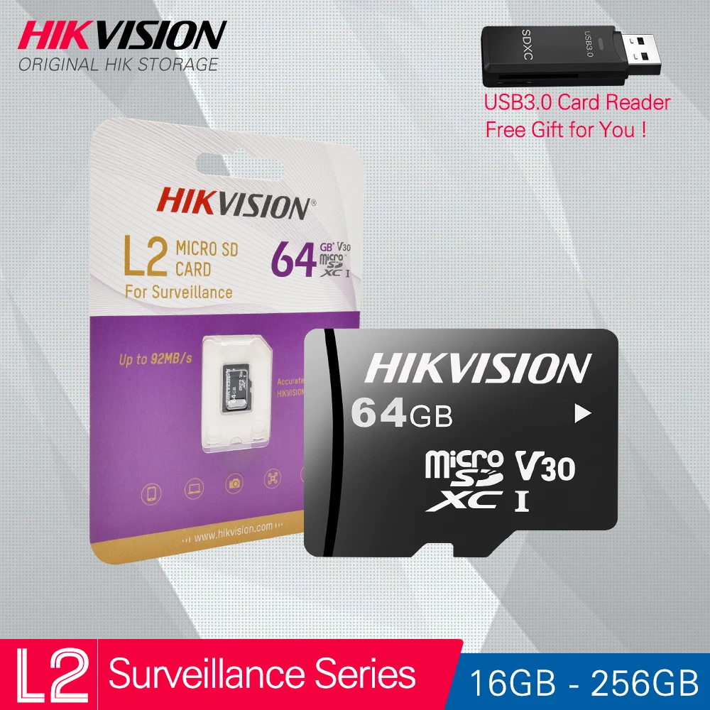 HIKVISION HikStorage Micro SD Kartico Class10 Varnosti serije TF Kartice 16/32/64/128/256GB Max 95Mb/s Pomnilniške kartice #L2
