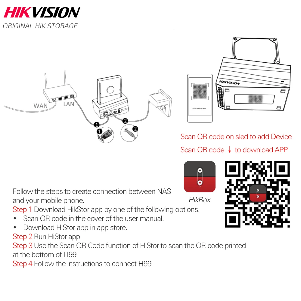 Hikvision HikStorage NAS Zasebni Oblak Delitev Network Attached Storage Server za Domačo podporo HDD/SSD 2.5/3.5 palčni 12TB MAX