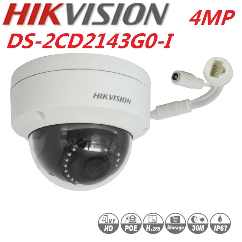 HIkvision Original DS-2CD2143G0-I 4MP Omrežna Dome Kamera POE H. 265 IR 30 m IP67 SD Kartico v Režo Zamenjajte DS-2CD2142FWD-I IP Kamere