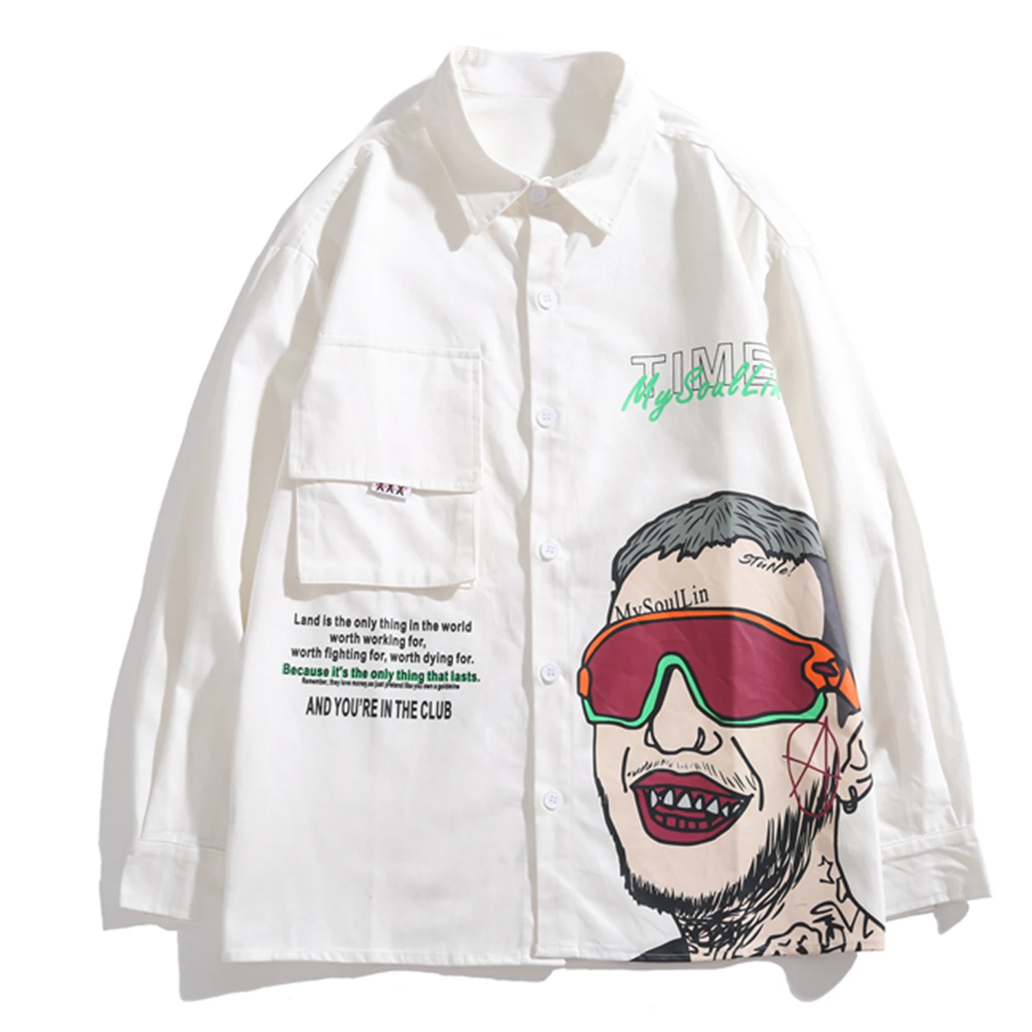 Hip Hop Fant Pismo Natisnjeno Mens Majice 2019 Moda Harajuku Ulične Moški Vrhovi Priložnostne Bombaž Outwear Dolg Rokav