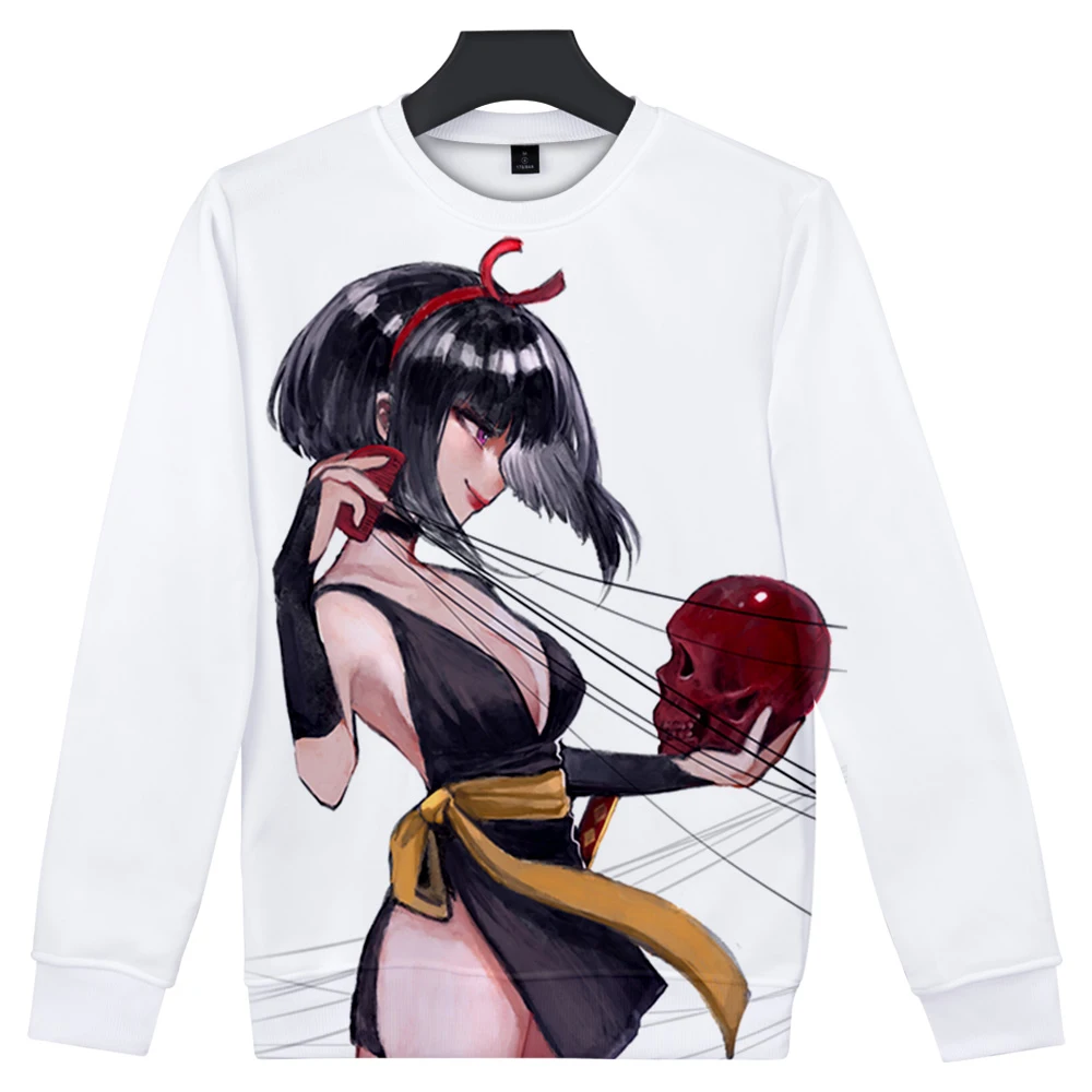 Hip Hop Moški/ženske Oblačila Majica Dolg Rokav Jopice Harajuku Priljubljen Vrh Hatless Majica Inuyasha 3D Športna Majica