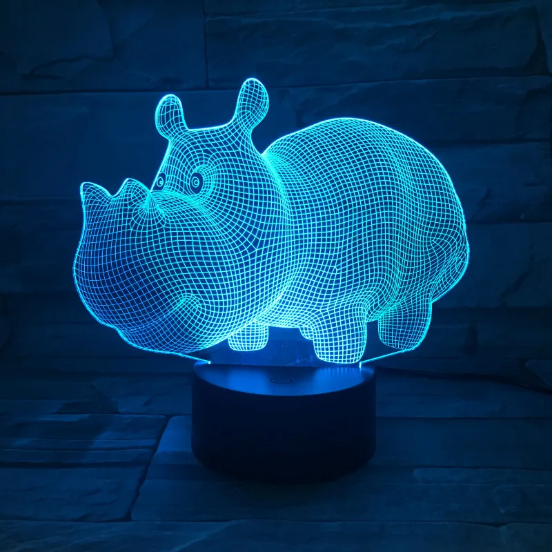 Hippo 3d Led Nočna Lučka s Senzorjem Baby Prisotna Barva Spreminja, Dekoracija Spalnica Vzdušje Nočna namizne Svetilke Hippo