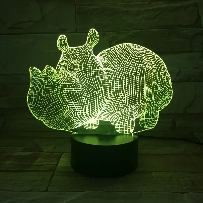 Hippo 3d Led Nočna Lučka s Senzorjem Baby Prisotna Barva Spreminja, Dekoracija Spalnica Vzdušje Nočna namizne Svetilke Hippo