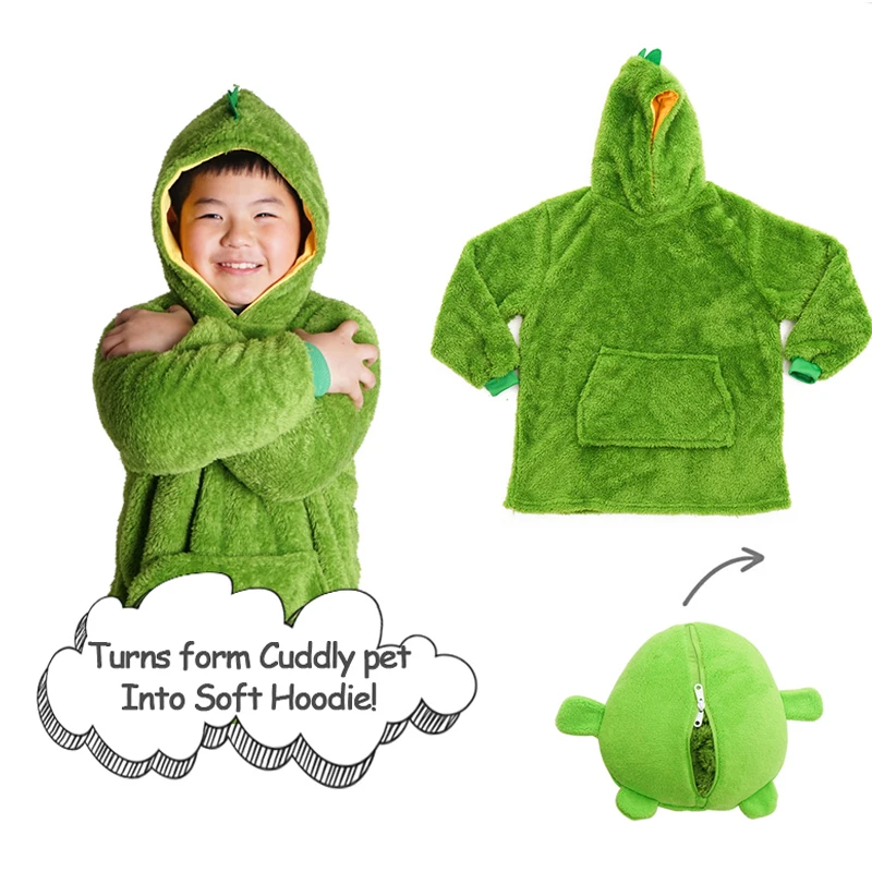 Hišni ljubljenčki Hoodie Odejo Za Otroke Prevelik otroška Majica Pet Oblikovan Modni pulover s kapuco Runo Pozimi Pet Hoodie Božično Darilo