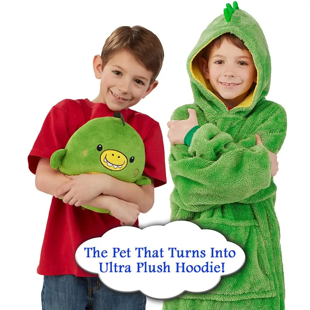 Hišni ljubljenčki Hoodie Odejo Za Otroke Prevelik otroška Majica Pet Oblikovan Modni pulover s kapuco Runo Pozimi Pet Hoodie Božično Darilo