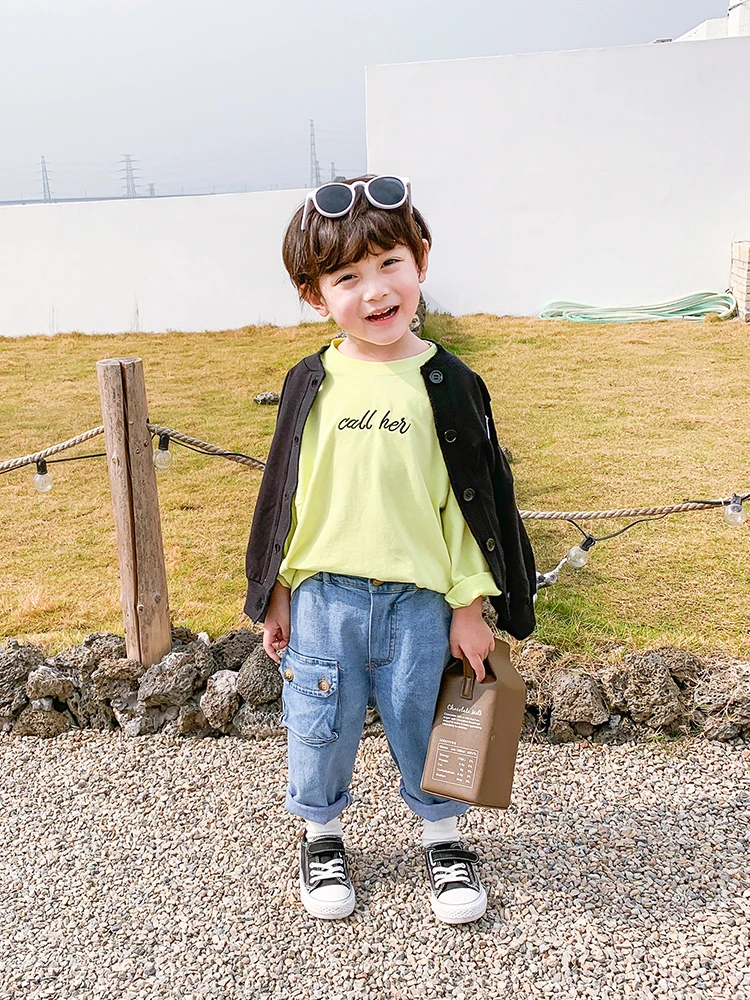 Hlače za fante Plima Otroci Priložnostne Hlače Dojenček korejska Različica Kavbojke Otrok, Fant Zahodni Slog 2020 otroška Oblačila
