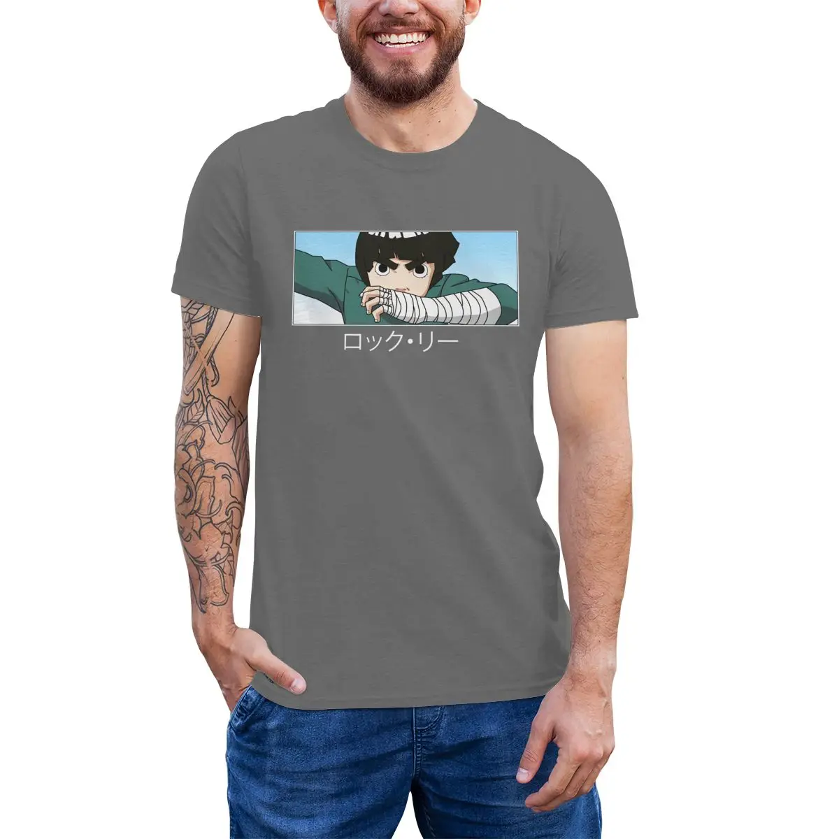 Hokage T Shirt Rock Lee Naruto T-Shirt Priložnostne Zabave Tee Graphic Majica s Kratkimi 4xl Moških Bombaž Tshirt