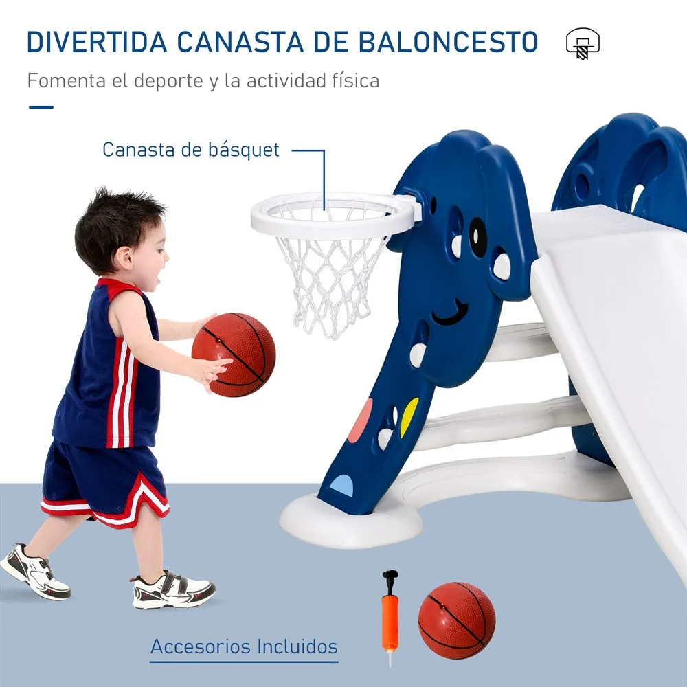 HOMCOM otrok vrt stran z košarka košare za otroke + 2 leti zaprtih prostorih in na prostem obremenitev 25 kg modra in bela