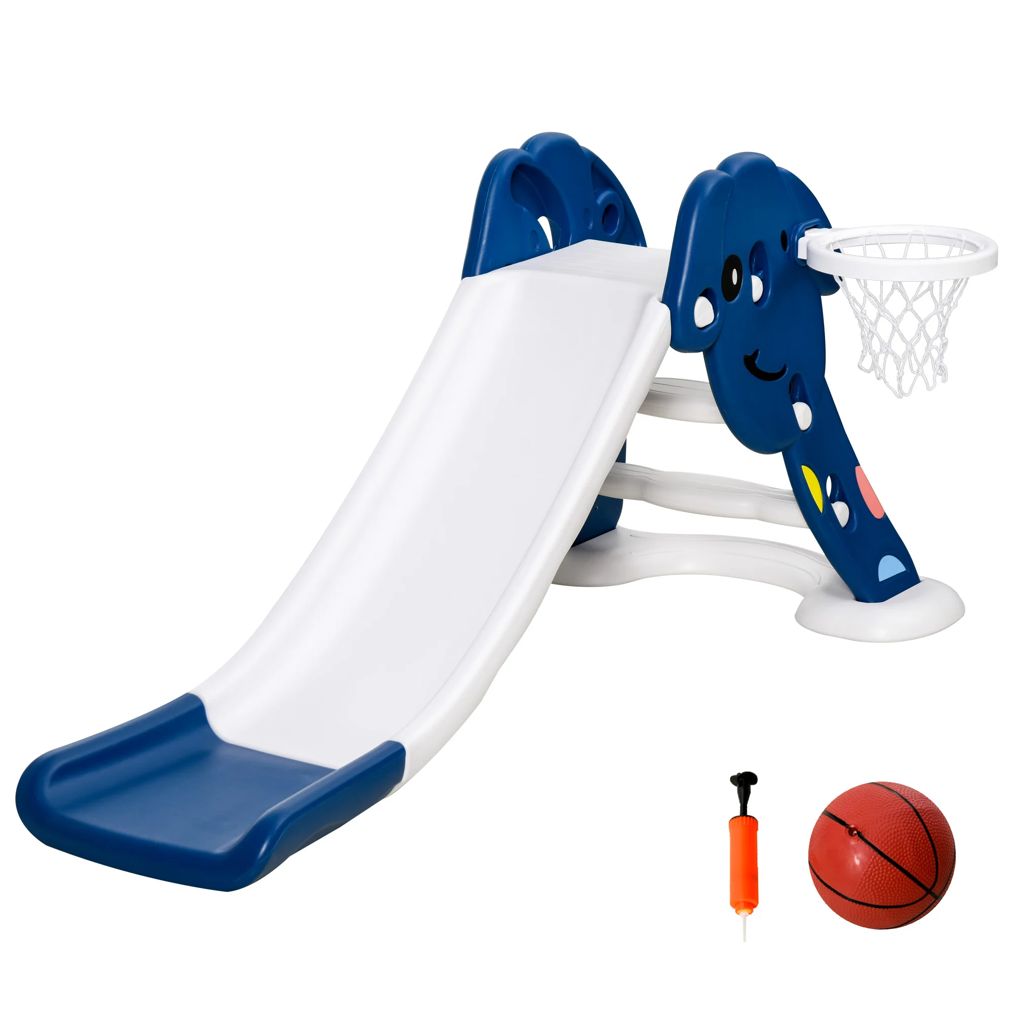 HOMCOM otrok vrt stran z košarka košare za otroke + 2 leti zaprtih prostorih in na prostem obremenitev 25 kg modra in bela