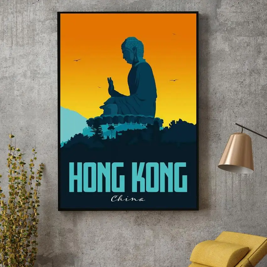 Hong Kong Platno, Tisk Wall Art Plakat Slika Sodoben Minimalističen, Spalnica, Dnevna Soba Dekoracijo Brez Okvirja