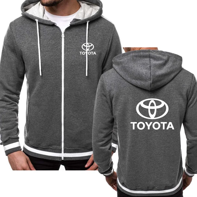 Hoodies Moških Toyota Avto Logotip Tiskanja Priložnostne HipHop Harajuku barve Hooded Runo Mens Sweatshirts zadrga Jakno Mans Oblačila