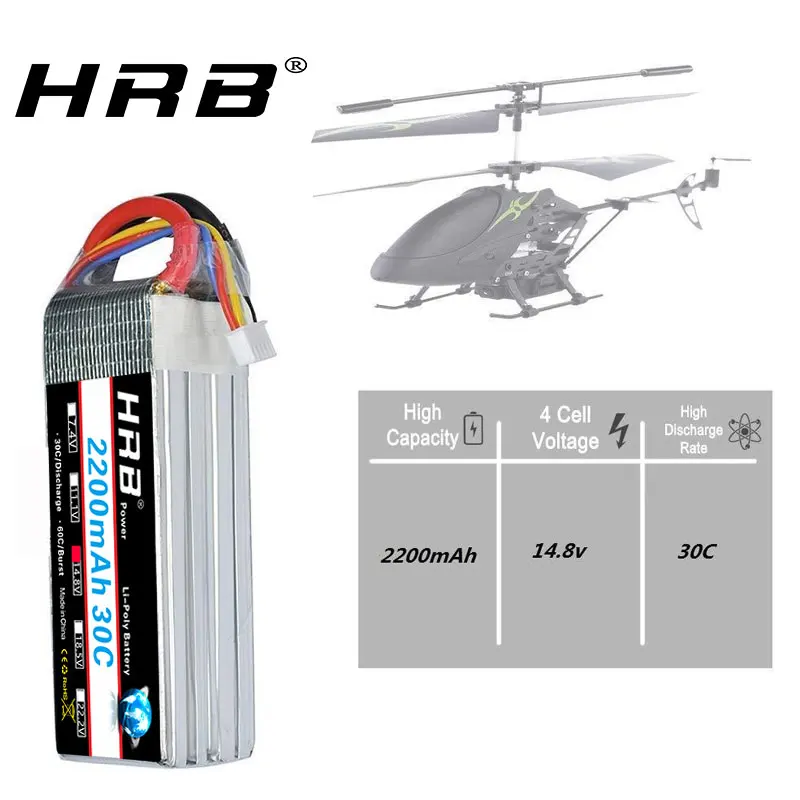HRB 4S lipo 14.8 v 2200mah Lipo Baterije 30C z xt60-t Dekani T plug za RC Avto Helikopter Čoln Quadcopter cisterne brezpilotna letala Letalo