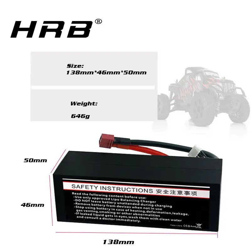 HRB RC Baterije 11.1 V 8000mah 3S primeru težko lipo 100C s Trx Priključek T plug za trxxas avtomobilov, tovornjakov Truggy otroški Voziček Tank Helikopter