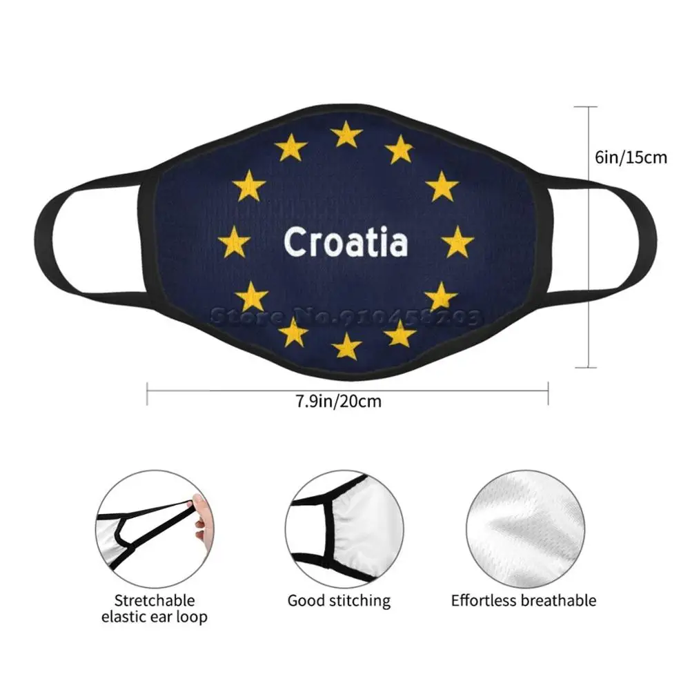 Hrvaška Evropska Unija Prijavite Pm2.5 Proti Prahu Diy Za Večkratno Uporabo Masko Hrvaška Evropa Evropa Unije Prijavite Zvezde, Zastave Politika